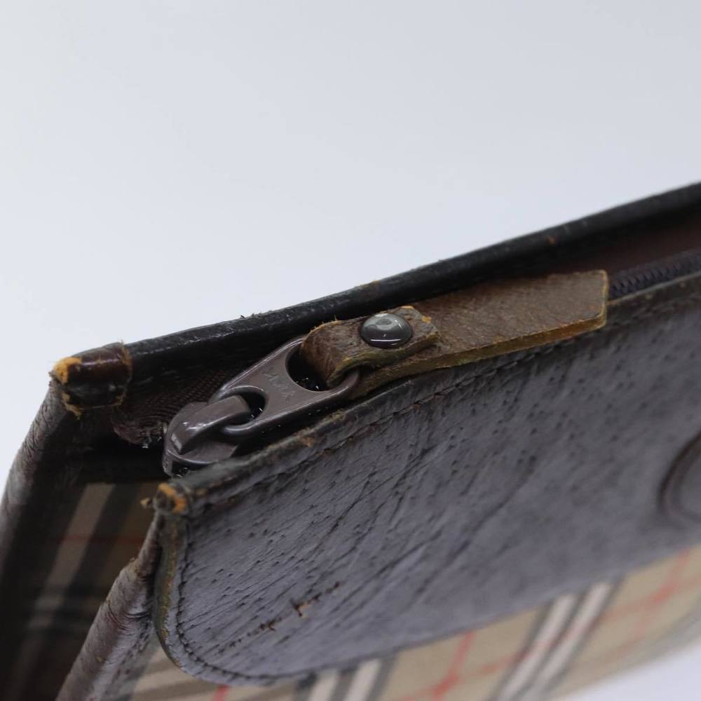 Burberrys Nova Check Clutch Bag Canvas Beige Auth ti2111 - Picture 9 of 16